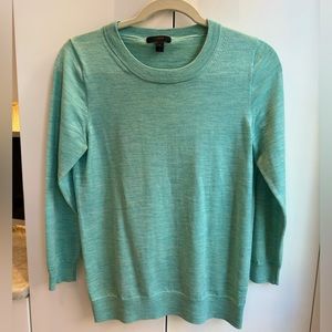 J. Crew 3/4 Sleeve Merino Wool Sweater | Size M | Color: Aqua Heather
